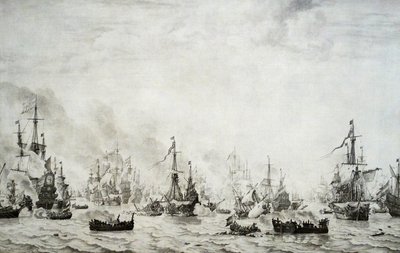 The Battle of the Downs by Willem van de Velde the Elder
